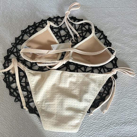 LISA MARIE FERNANDEZ the retro padded triangle in blush pink swiss dot,0,$395 - Picture 8 of 9